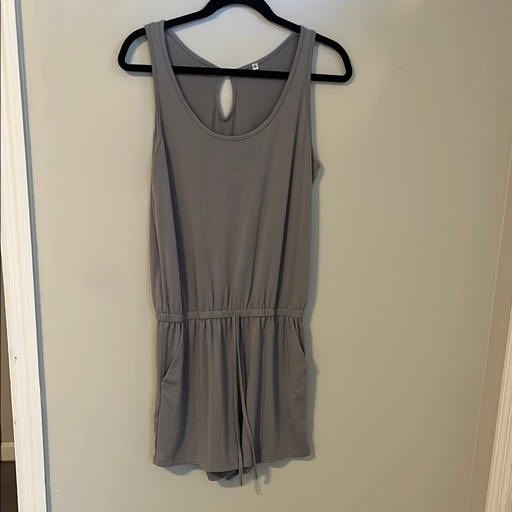 Gray Sleeveless Romper